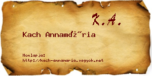 Kach Annamária névjegykártya